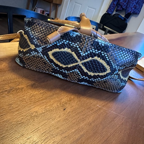 Chloe Marcie Mini Python-Embossed Double-Carry Satchel Bag - Picture 11 of 14